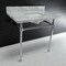 Fauceture KVPB36M8SQ1ST 36" Carrara Marble Vanity Top with Stainless Steel Legs, Marble White/Polished Chrome KVPB36M8SQ1ST - alternate 5